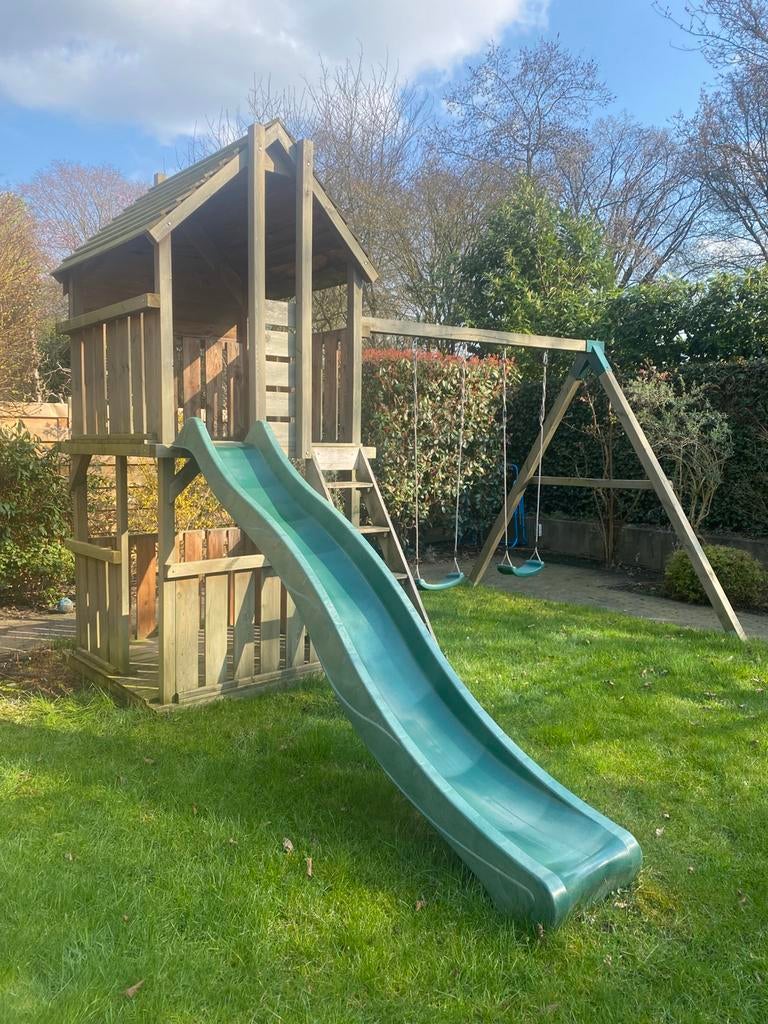 Speeltoestel met glijbaan en 2 schommels, Ophalen, Schommel