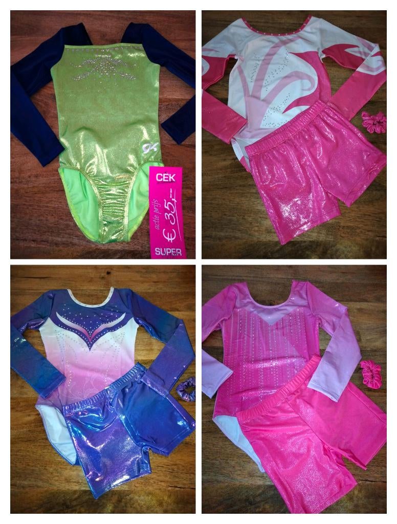 Diverse turnpakjes met lange mouwen maat 146 nu met Korting, Sport en Fitness, Turnen, Kindermaat 146 t/m 176, Ophalen of Verzenden