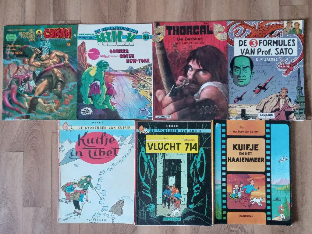 strips kuifje ,hulk , storm, Meerdere stripboeken, Verzenden, Zo goed als nieuw