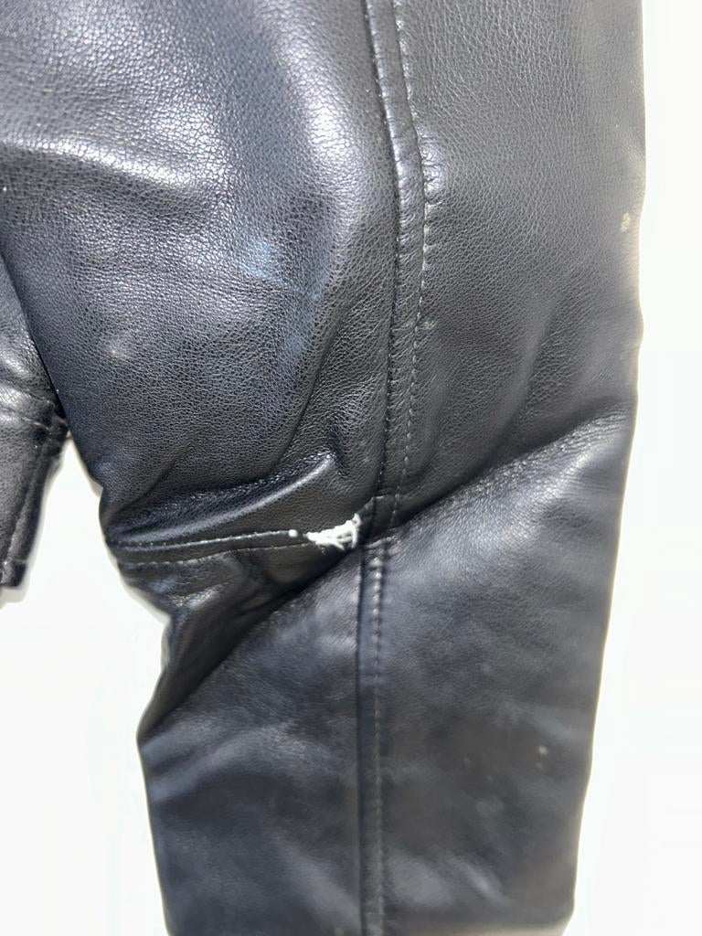 Zwart leren bikerjack - Maat S, Ophalen of Verzenden, Gedragen, Maat 36 (S), Zwart