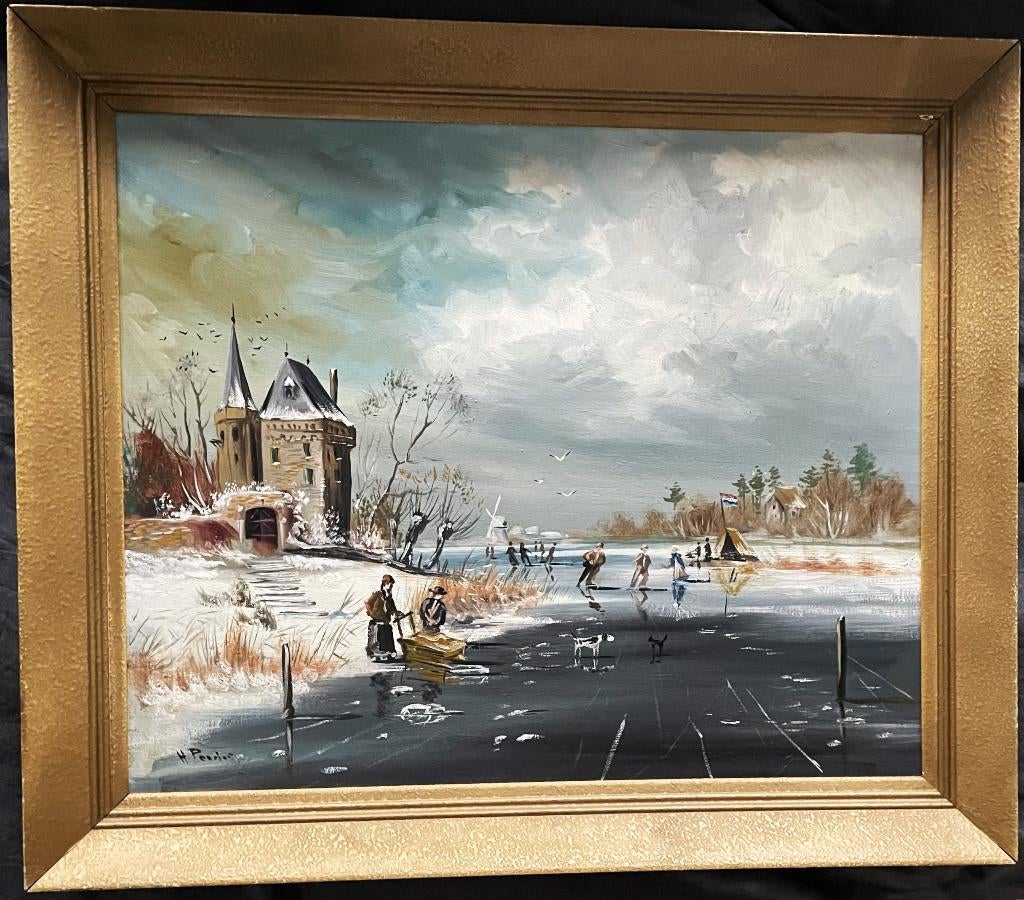 Henk Poeder (1964) - Winter in Holland, Antiek en Kunst, Ophalen