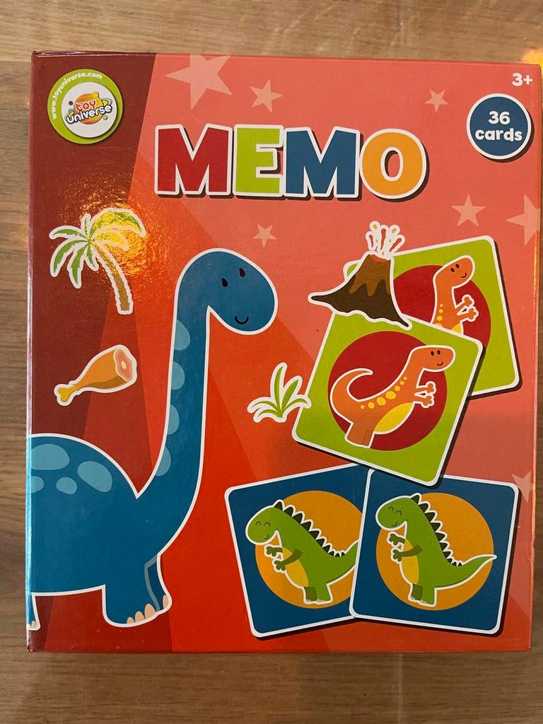Dino Memo Spel - 36 Kaarten voor Kinderen 3+, Een of twee spelers, Ophalen of Verzenden, Zo goed als nieuw