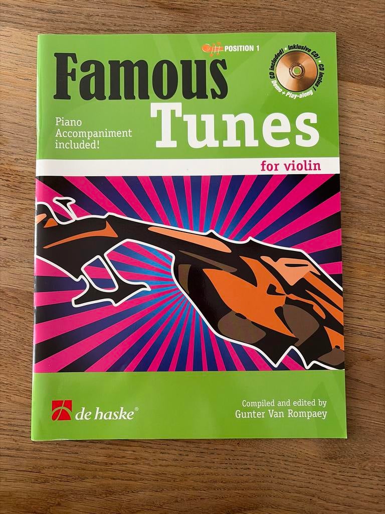 Famous Tunes for Violin - Muziekboek met CD, Muziek en Instrumenten, Les of Cursus, Ophalen of Verzenden, Zo goed als nieuw, Viool of Altviool