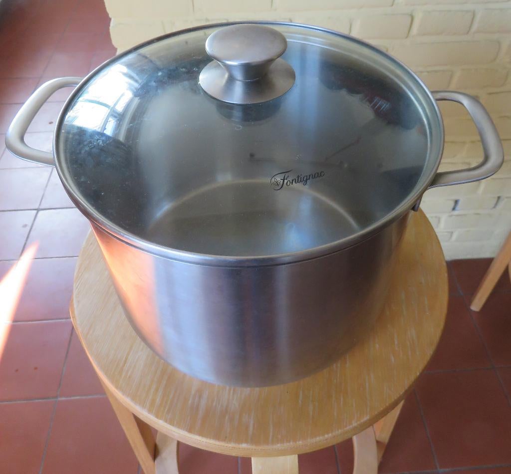 Fontignac rvs soeppan 7 liter, Kookpan of Snelkookpan, Ophalen of Verzenden, Zo goed als nieuw, Rvs