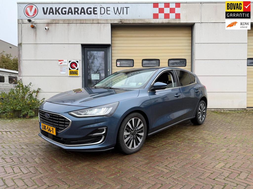 Ford FOCUS 1.0 EcoBoost Hybrid Titanium Vignale, Auto's, Ford, 125 pk, Gebruikt, Blauw, Leder