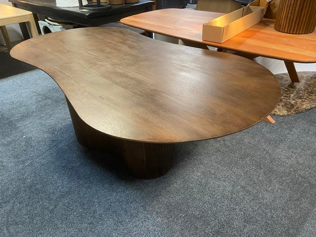 Organische Mangohouten Eettafel 200 cm met Middenpoot, Ophalen, 100 tot 150 cm, Vijf personen of meer, Overige vormen