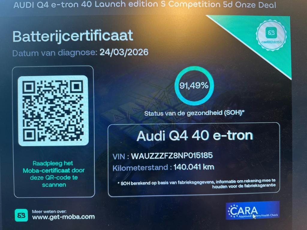 Audi Q4 e-tron 40 Launch edition S LINE Competition 77 kWh P, Automaat, Achterwielaandrijving, Gebruikt, Wit