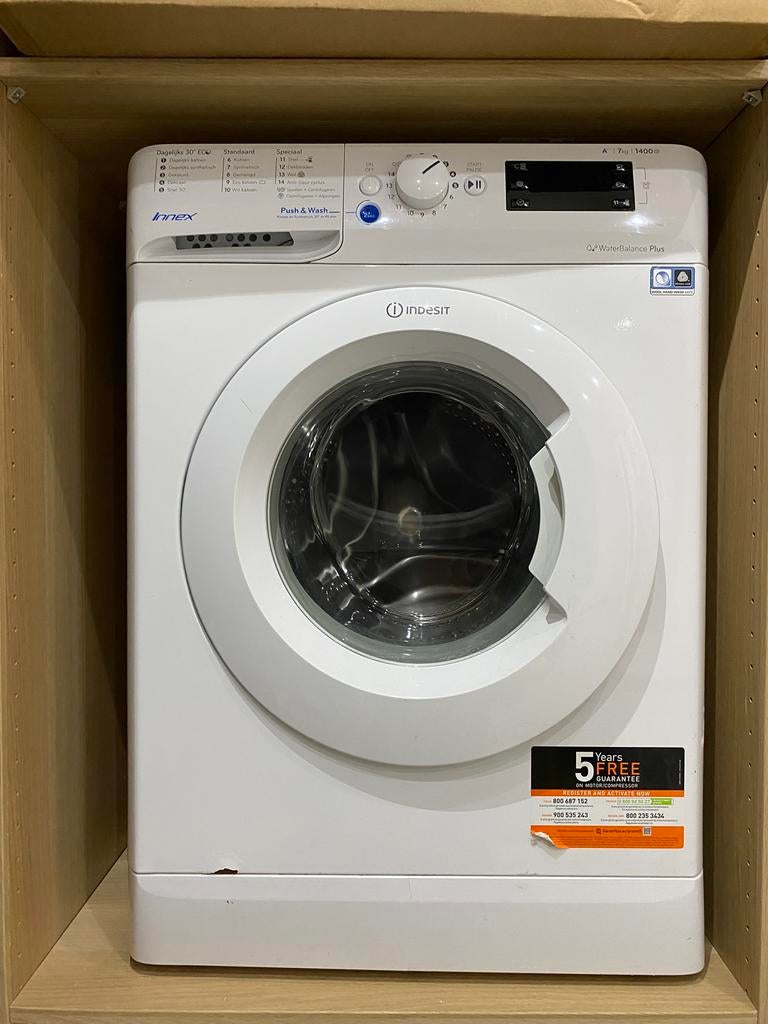 Indesit innex wasmachine | werkt nog perfect!, Ophalen, Zo goed als nieuw, 85 tot 90 cm, 1200 tot 1600 toeren
