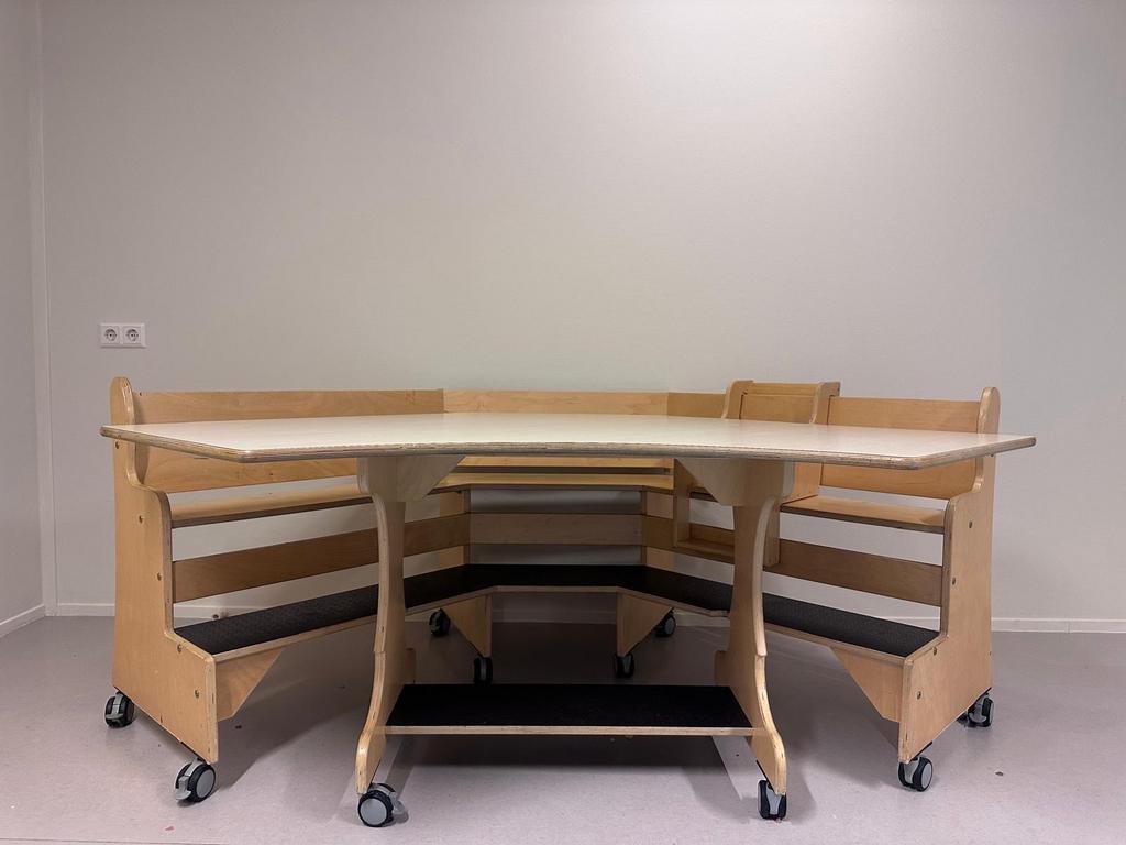 Hoogzit hoekbank - Esdoorn, Gebruikt, 150 tot 200 cm, Ophalen of Verzenden, Overige vormen