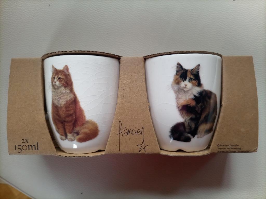 Mokken Franciens katten, Nieuw, Ophalen of Verzenden, Overige stijlen, Kop(pen) en/of Schotel(s)