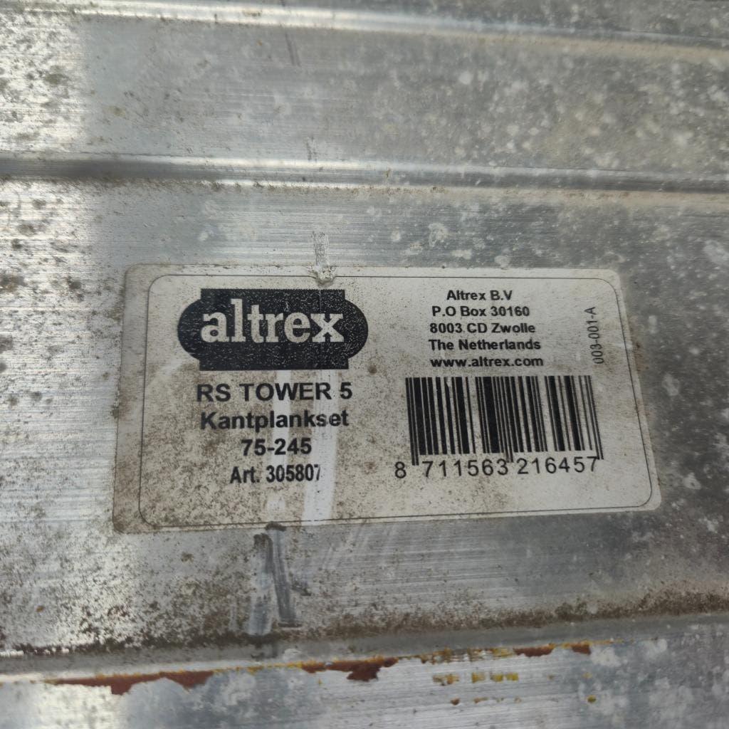 kantplankset  voor ALTREX RS TOWER 5  afm 75-245, Ophalen, Gebruikt, Rolsteiger of Kamersteiger, 5 meter of hoger