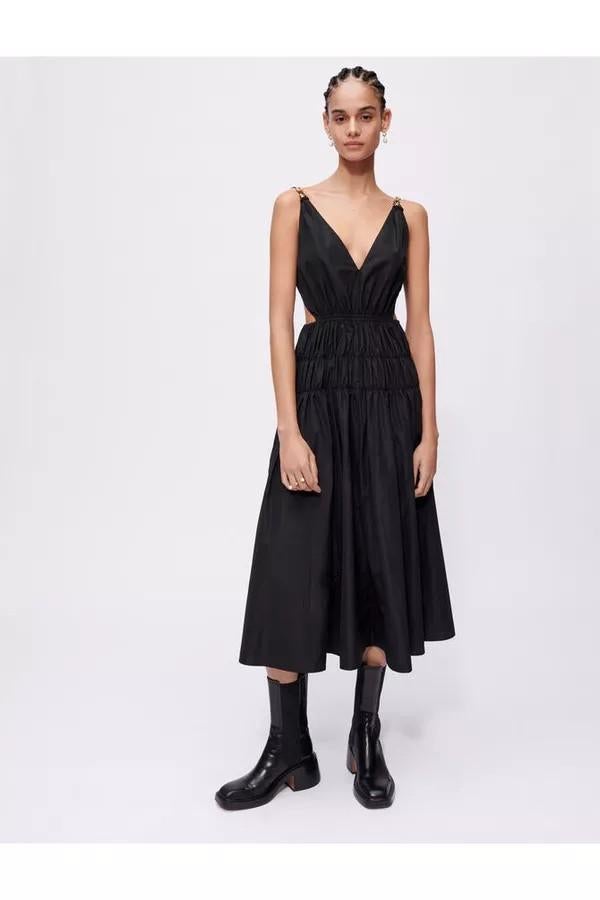 Maje Zwarte jurk met cut-outs, Kleding | Dames, Jurken, Zwart, Nieuw, Ophalen of Verzenden, Maje