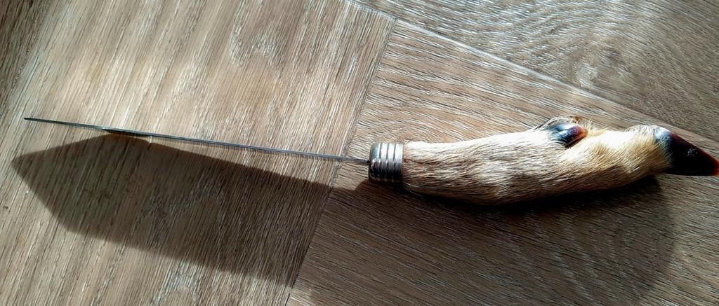 Vintage brievenopener echt geitenpootje zeer excl., Antiek en Kunst, Ophalen of Verzenden