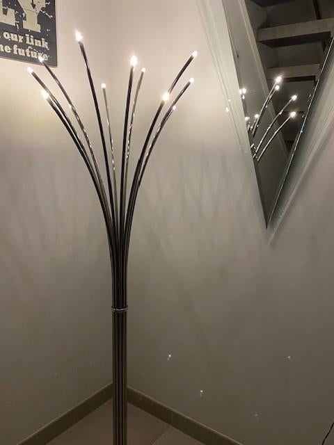 Ikea Hovnas zilverchrome (metalen) vloerlamp, Ophalen, Gebruikt, 100 tot 150 cm, Tijfdloos