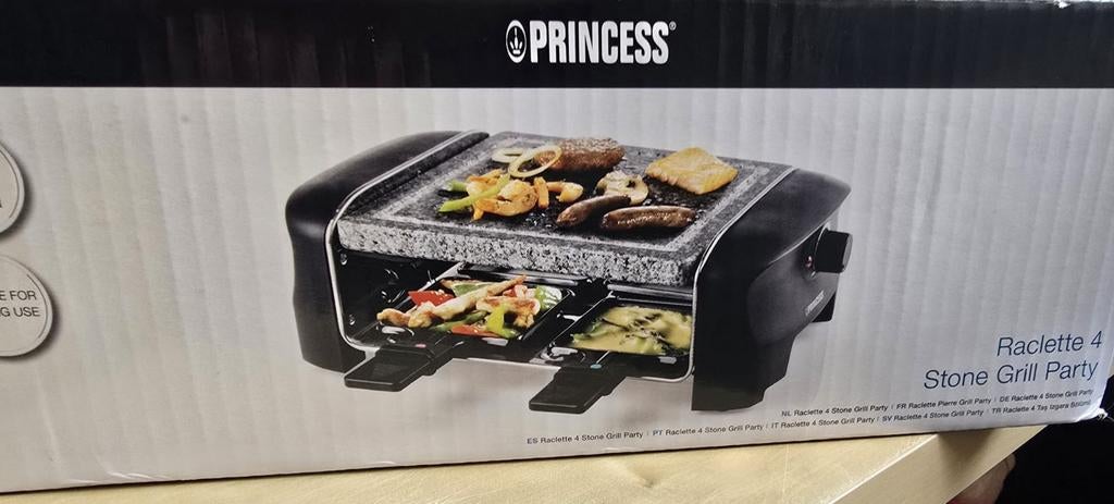 Princess Gourmet Raclette 4 Stone Grill Party, Ophalen of Verzenden, Zo goed als nieuw, 4 t/m 7 personen