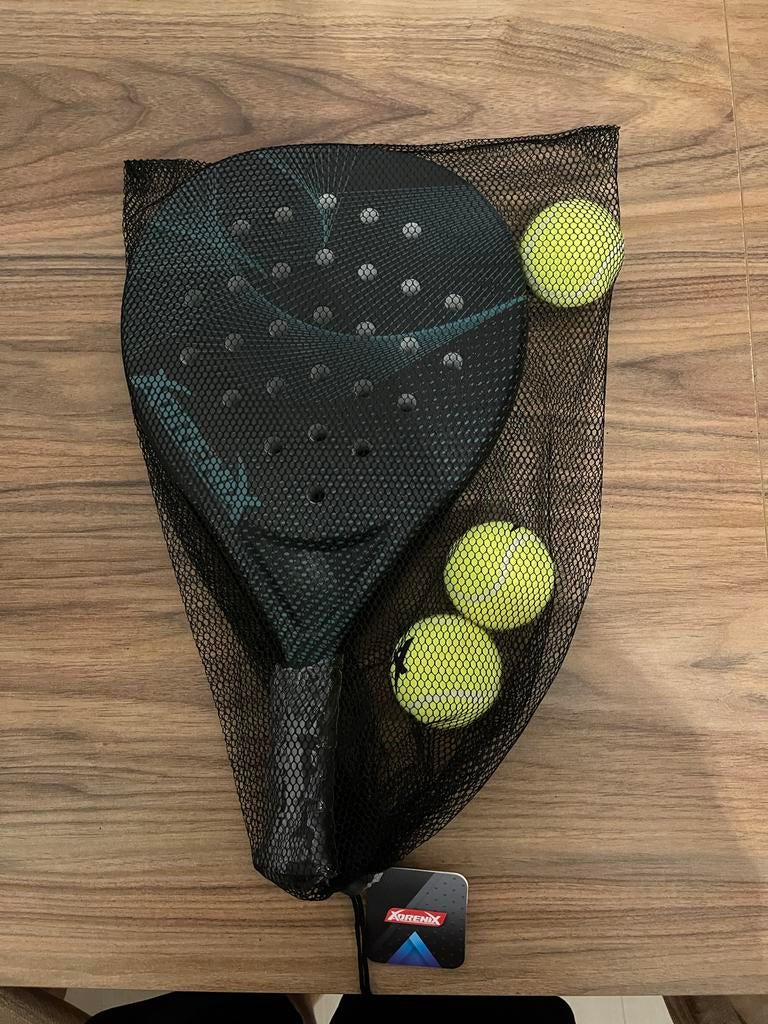 Nieuwe Blauwe Padel Racket Set met 3 Ballen 4x, Sport en Fitness, Padel, Ophalen of Verzenden, Nieuw, Padelracket