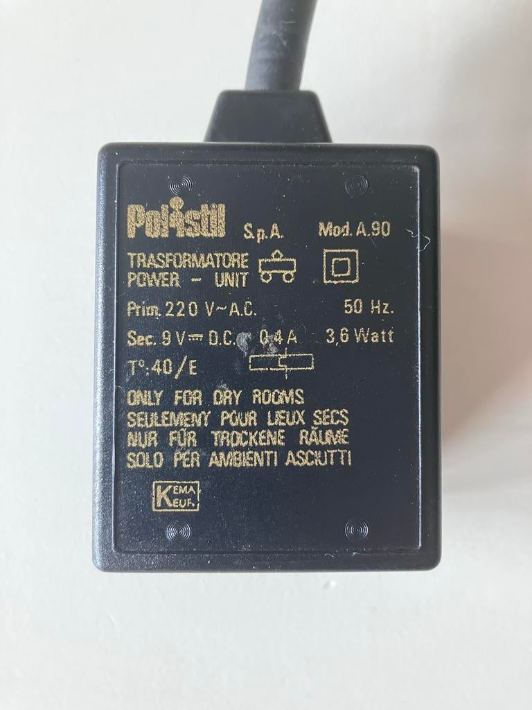 Polistil Power Unit Mod. A.90 - 9V DC Adapter 0,4 A, Ophalen of Verzenden, Gebruikt