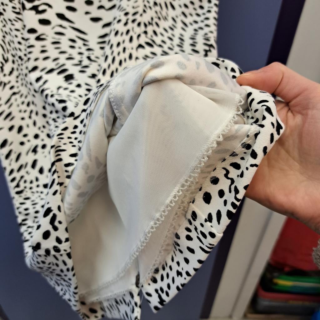 MarcCain jurk dikkere stof creme / zwart stipjes XS nr 44312, ., Zwart, Marccain, Ophalen of Verzenden