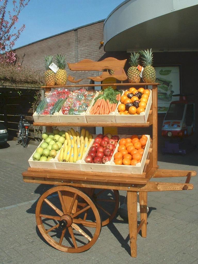 Groente en fruitkar incl 8 fruitkisten, Diversen, Ophalen of Verzenden, Nieuw