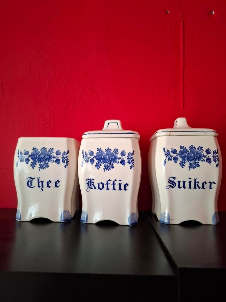 Oude Koffie-thee-suiker pot, Ophalen