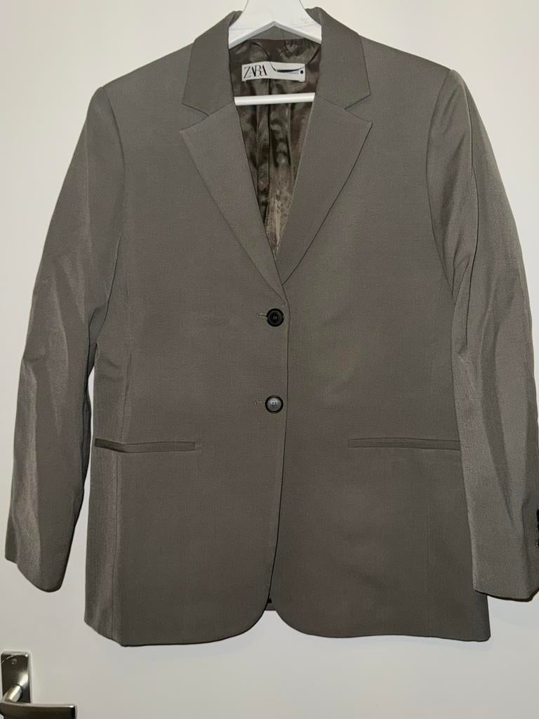 Zara Blazer - Groen/Grijs - Maat XL (valt als M/L), Maat 42/44 (L), Ophalen of Verzenden, Zo goed als nieuw, Jasje