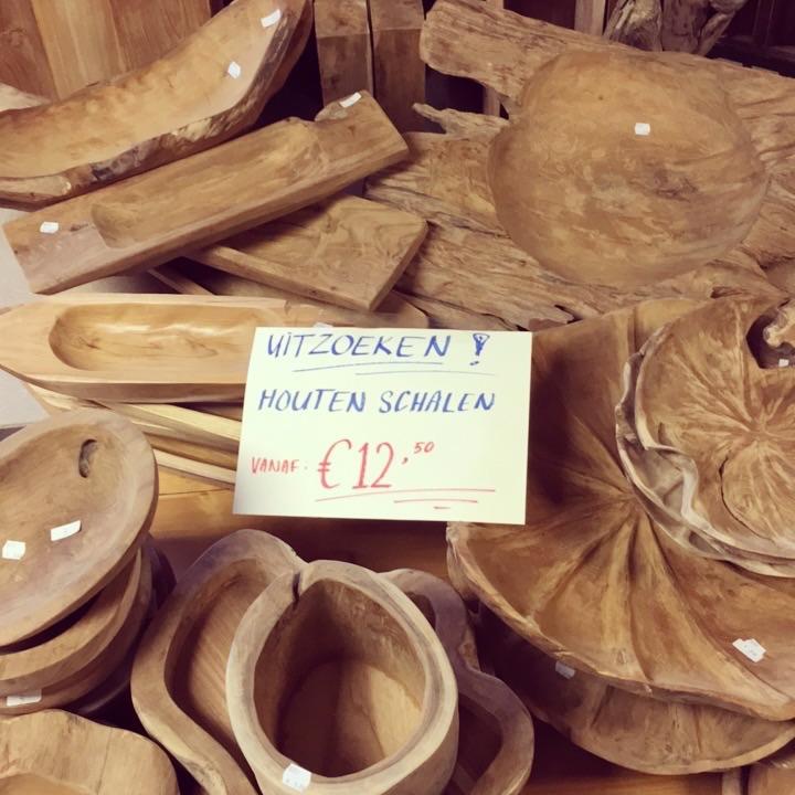 Teakhouten (fruit) schaal - ca 25 tot 80 cm – Bij TTM Wonen, Ophalen, TTM Wonen, Meubels – (Perzische) Tapijten en Woonaccessoires