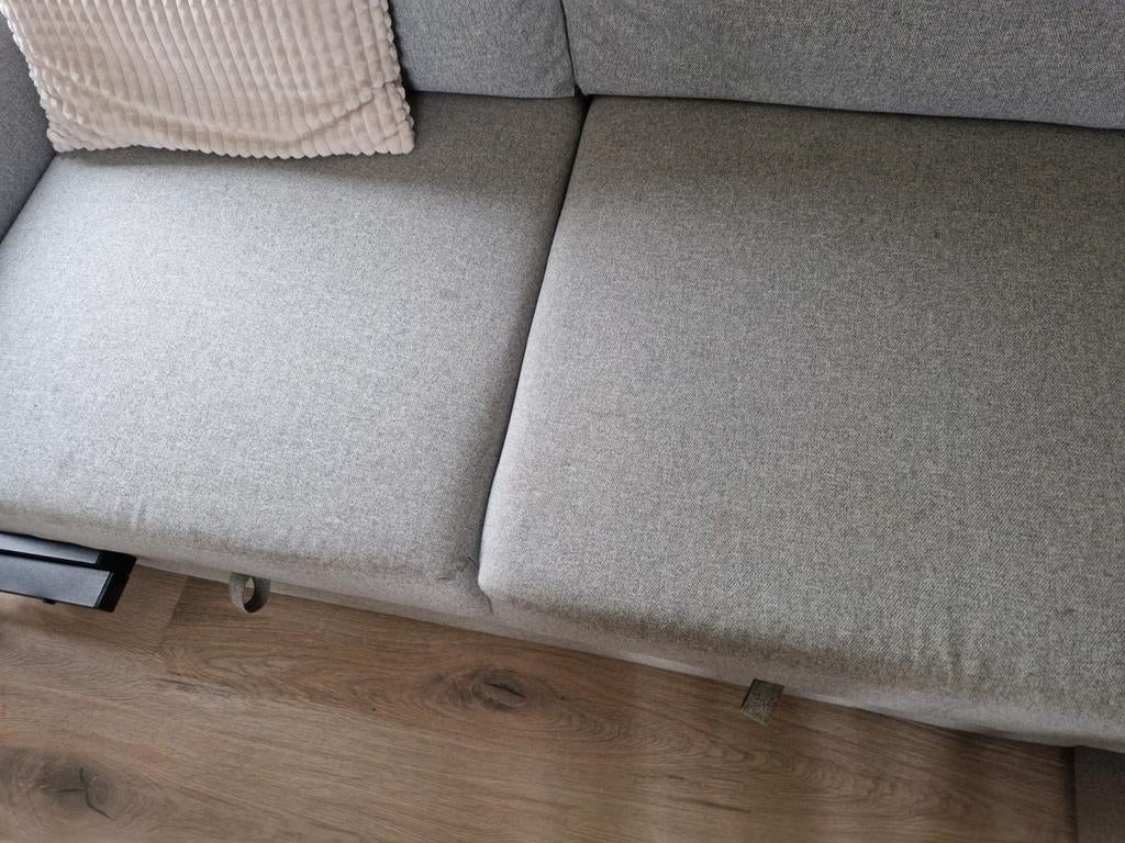 Ikea hoekslaapbank grijs met bergruimte 1 seizoen gebruikt o, Ophalen of Verzenden