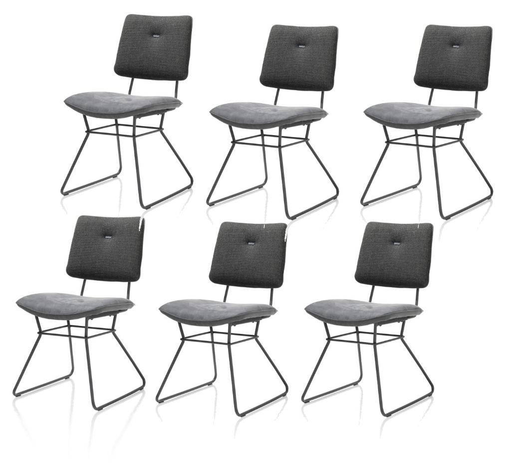 eetkamerstoel Otis Xooon antraciet **nieuw Voorraad!!**, Ophalen, Nieuw, Grijs, Vijf, Zes of meer stoelen