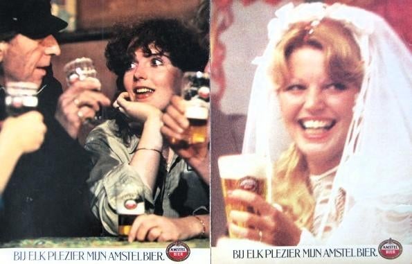 19 vintage advertenties reclames Amstel bier 1981-84 pils, Verzamelen, Biermerken, Ophalen of Verzenden, Gebruikt, Amstel