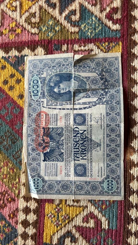 Oostenrijkse 1000 Kronen biljet, 1902, Ophalen of Verzenden, Oostenrijk, Los biljet