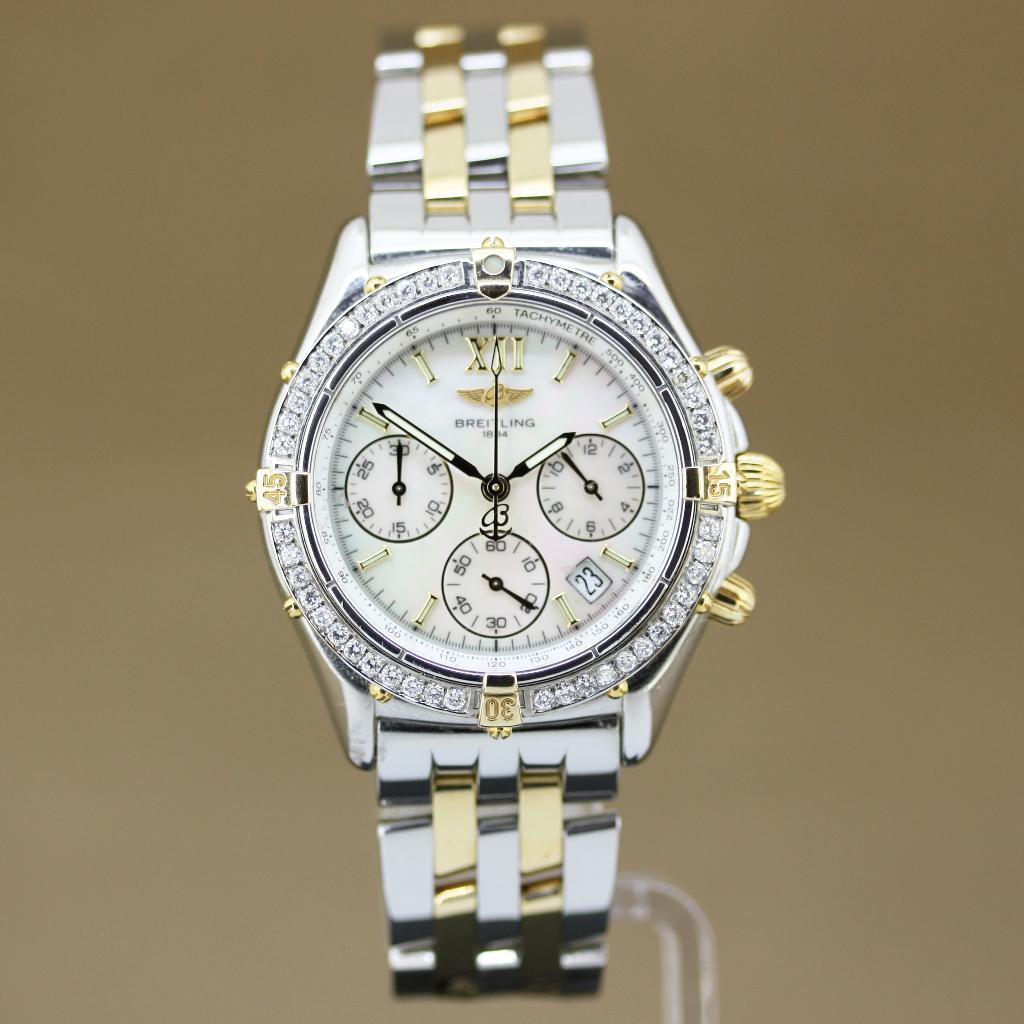 Breitling Chrono Jetstream B55348 Goud-Staal Diamant, Staal, Gebruikt, Breitling, Polshorloge