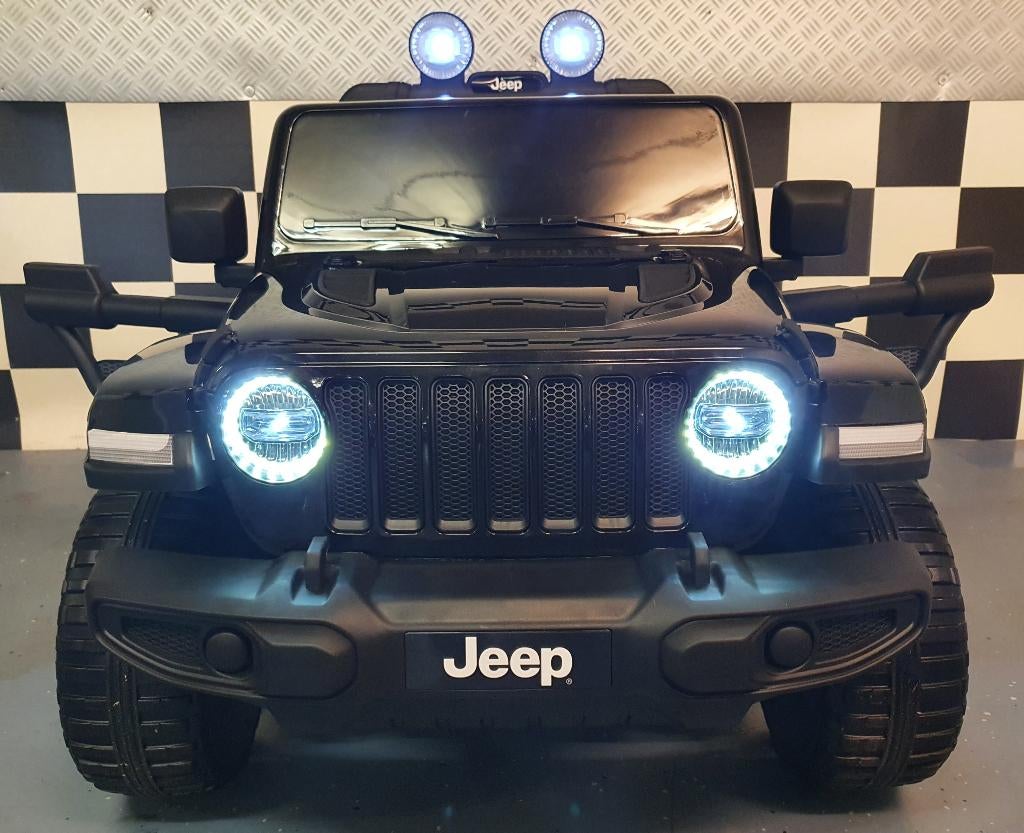 Kinderauto Jeep Wrangler - leren zit - 4 motors - met RC, Ophalen of Verzenden, Nieuw, Afstandsbediening