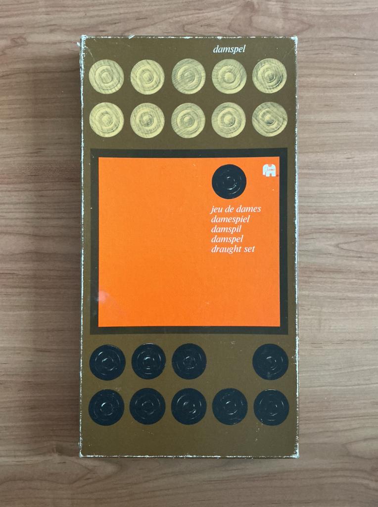 Damspel van Jumbo speelbord, houten damstenen + spelregels, Ophalen of Verzenden, Minder dan 500 stukjes, Overige typen