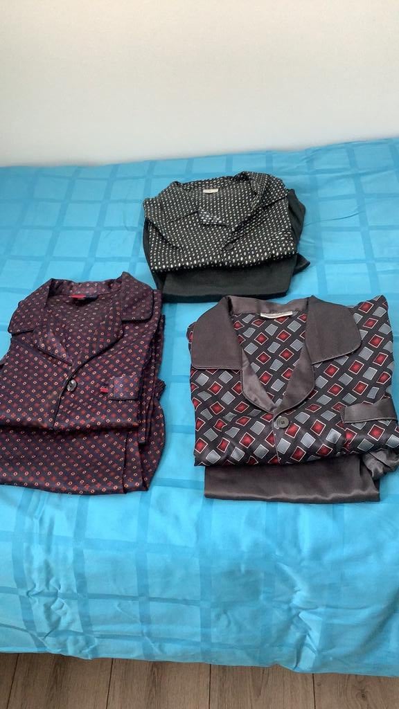 3satijnen heren pyama’s mt L / XL, Ophalen of Verzenden, Zo goed als nieuw, Maat 56/58 (XL)