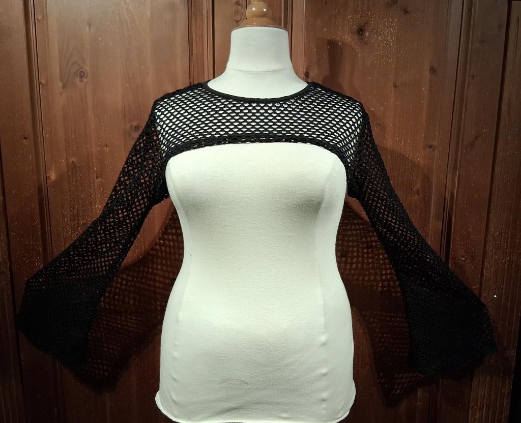 Gothic zwart mesh bolero truitje One Size, Kleding | Dames, Ophalen of Verzenden, Nieuw, Maat 46/48 (XL) of groter, Zwart