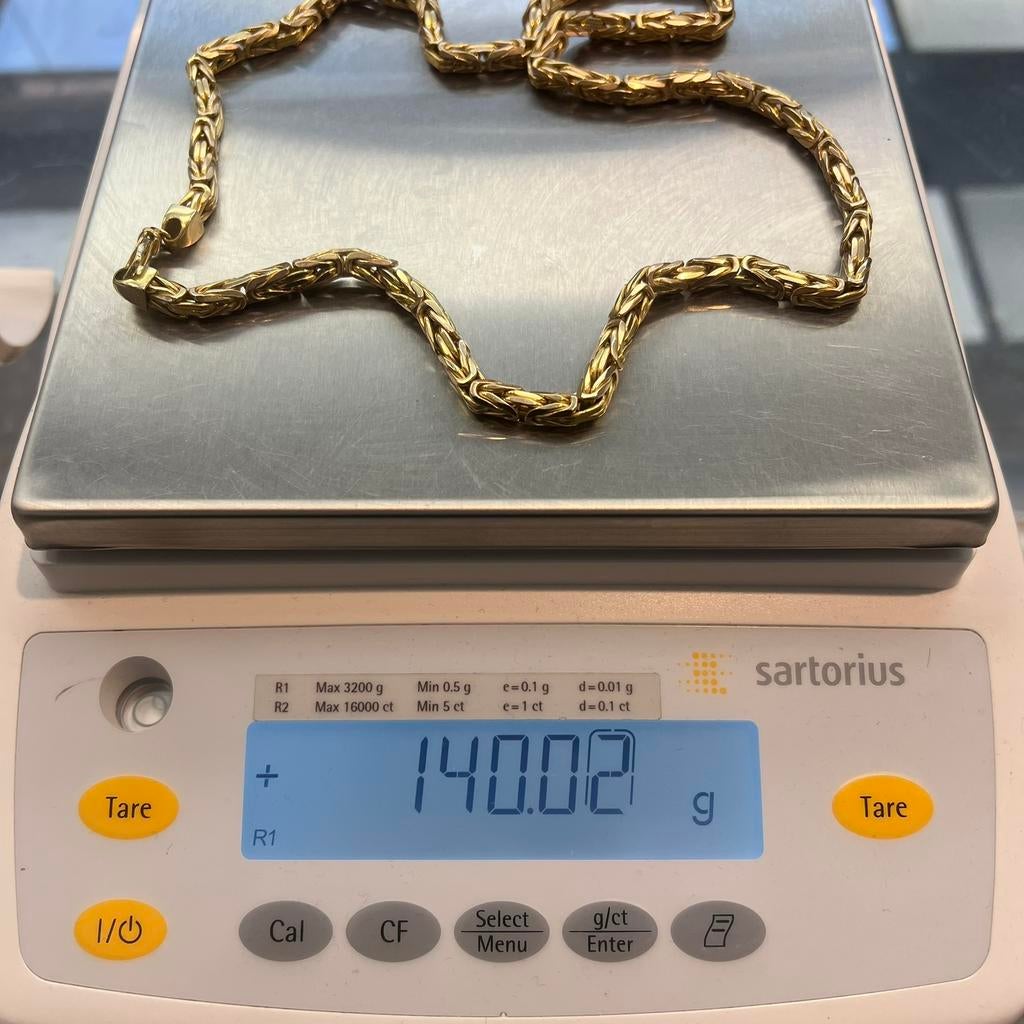 14 karaat gouden ketting 140 gram massief, Ophalen of Verzenden, Zo goed als nieuw, Goud