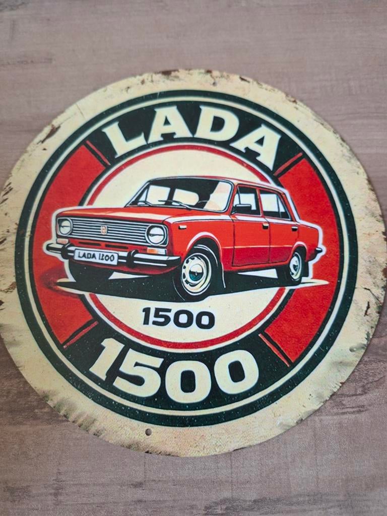 Metalen bord Lada 1500 - 20 cm, Ophalen of Verzenden, Nieuw, Auto's