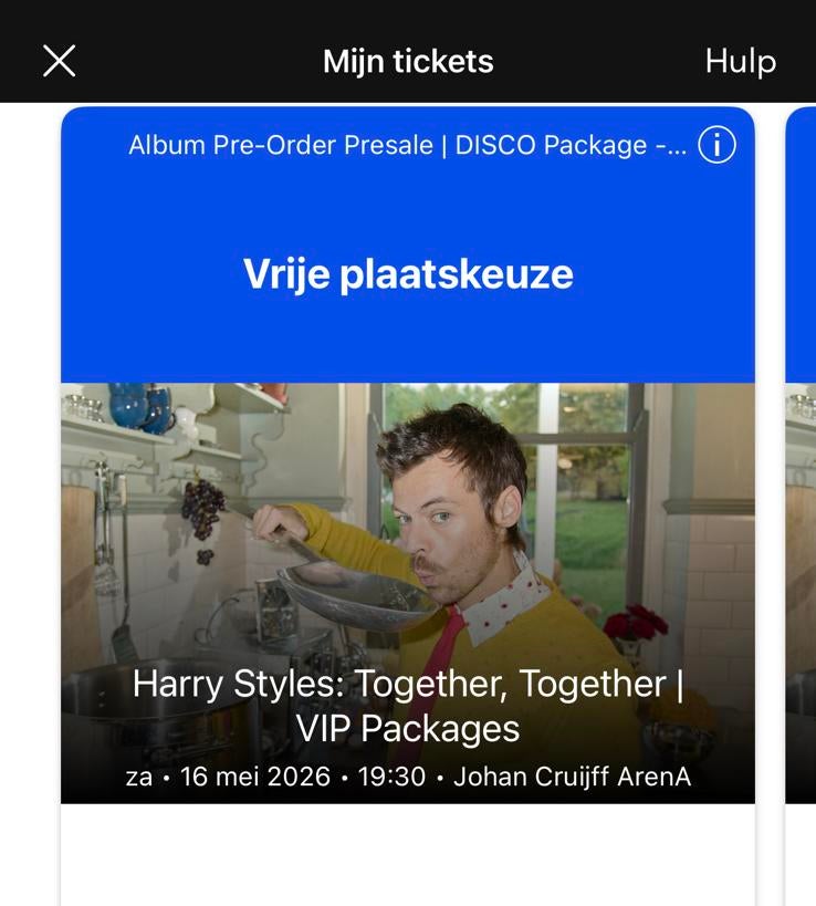 Harry Styles 16 mei DISCO package VIP Together Together, Tickets en Kaartjes, Twee personen, Mei