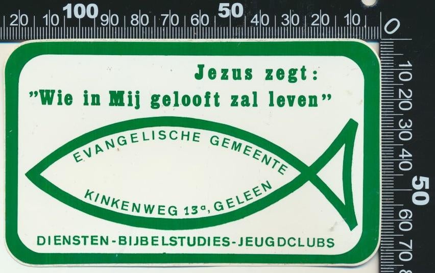 Sticker: Evangelische Gemeente - Geleen, Ophalen of Verzenden, Zo goed als nieuw, Bedrijf of Vereniging
