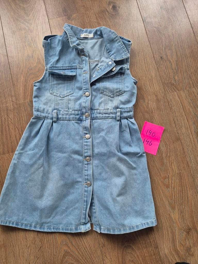 Spijkerjurk maat 140/146, Kinderen en Baby's, Kinderkleding | Maat 140, Meisje, Ophalen of Verzenden, Zo goed als nieuw, Jurk of Rok