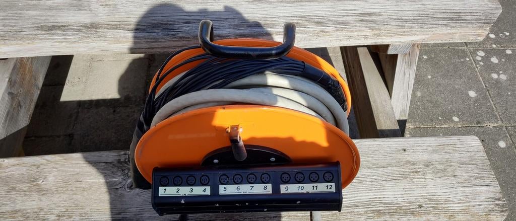 Stagebox met multikabel 16/4-kanaals op haspel 20 mtr, Ophalen of Verzenden, Gebruikt, Apparatuur