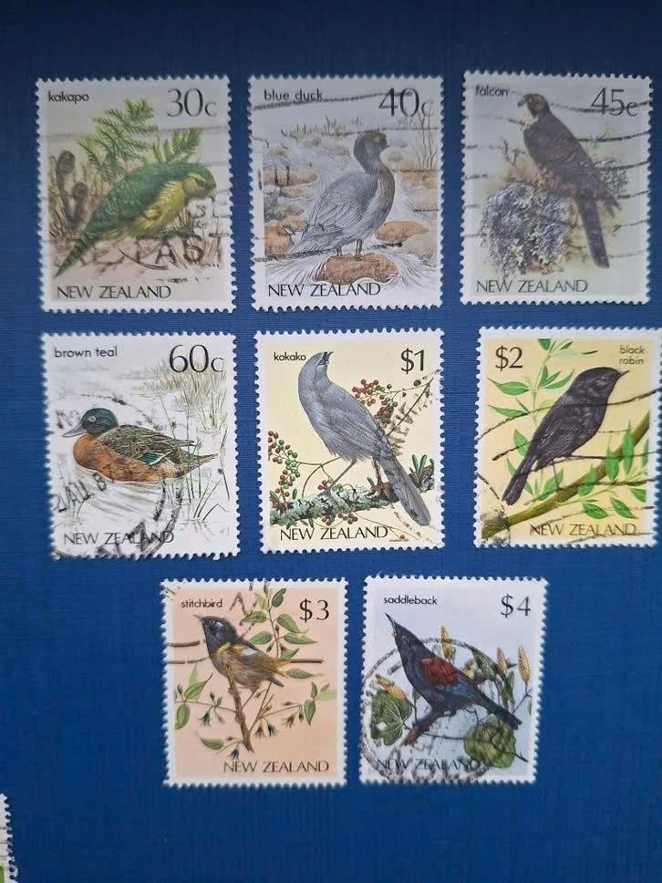 Postzegel Nieuw Zeeland 1986 ev 8 zegels met Vogels 06-04, Ophalen of Verzenden, Gestempeld