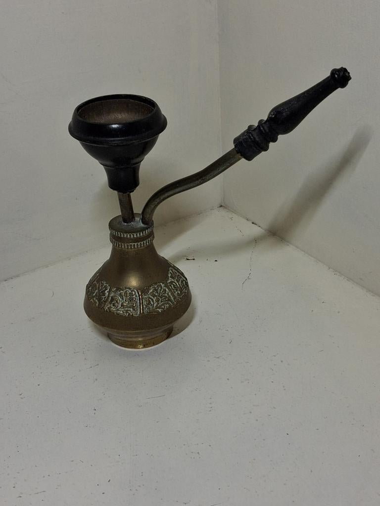 Vintage Messing Mini-Waterpijp – India – 11 cm – Bakeliet, Antiek en Kunst, Ophalen of Verzenden, Koper