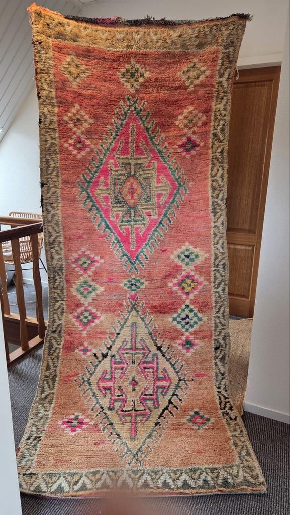 Beni mguild berber tapijt, rozepastel kleur tapijt, Huis en Inrichting, Verzenden, Rechthoekig, 200 cm of meer