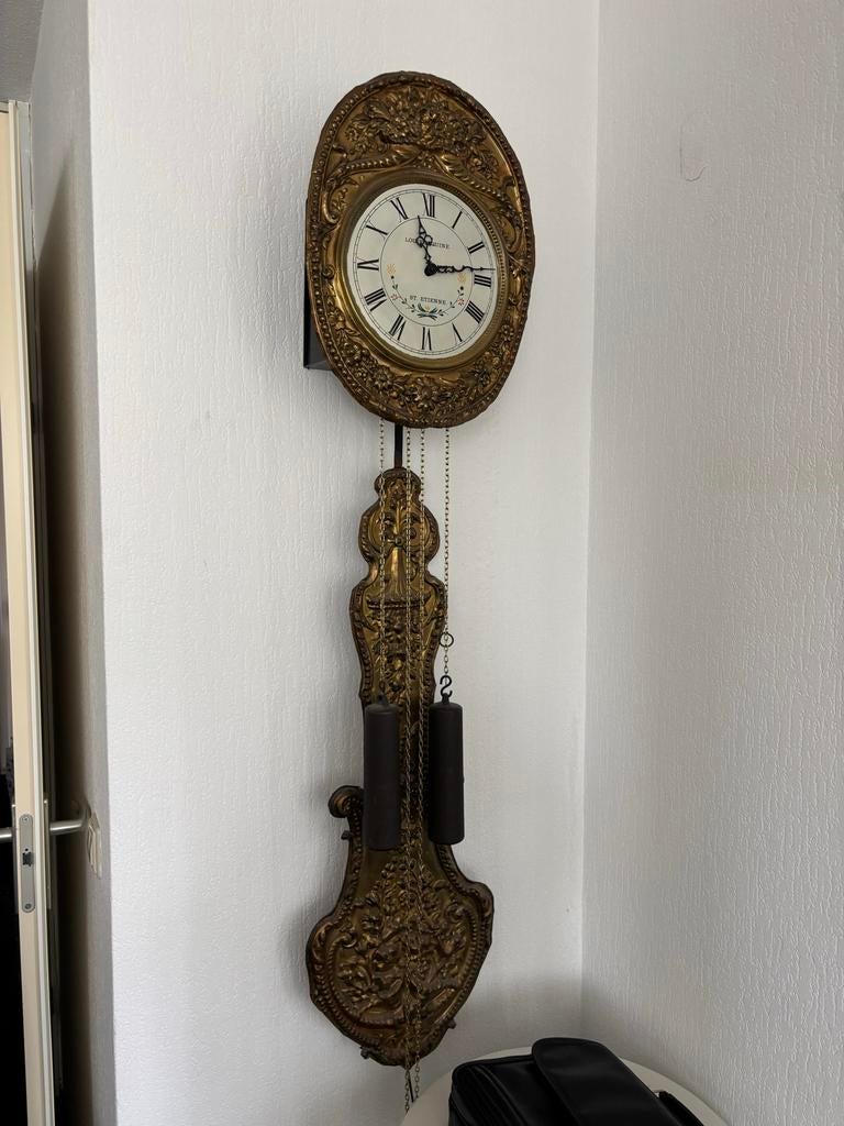 Antieke wandklok met gewichten - Louis Gardine St. Etienne, Ophalen