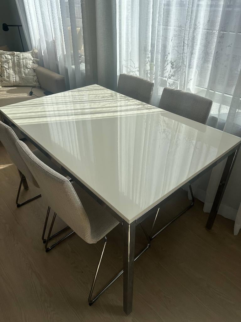 IKEA TORSBY Eettafel + 4 LILLÅNÄS Stoelen – Eetkamer Set, Ophalen, 100 tot 150 cm, Overige materialen, 50 tot 100 cm