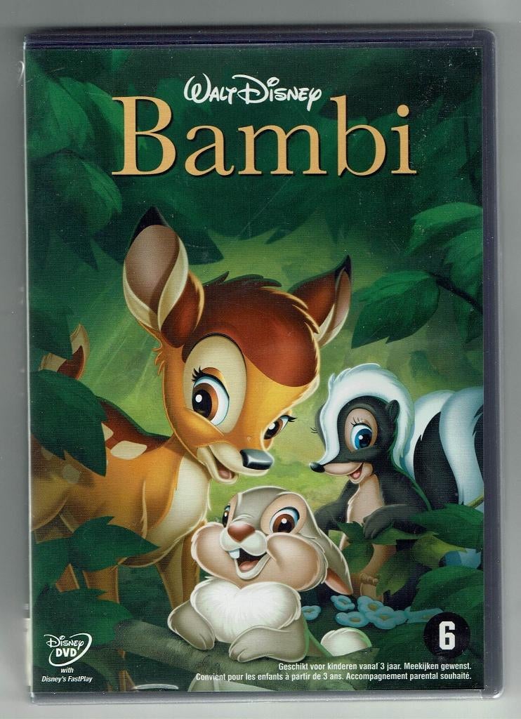 DVD Bambi  Walt Disney, Ophalen of Verzenden, Zo goed als nieuw, Dieren, Vanaf 6 jaar