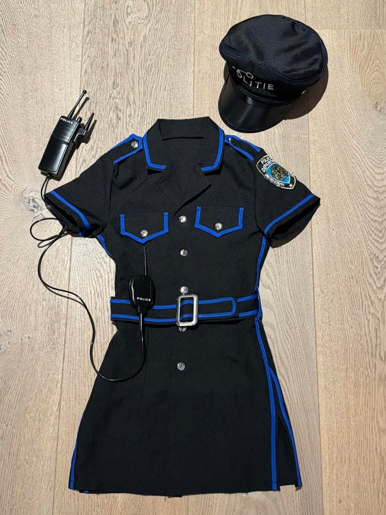 Meisjes politiepak, politiejurk, maat 140, Ophalen of Verzenden, Gebruikt, Meisje, Jurk of Rok