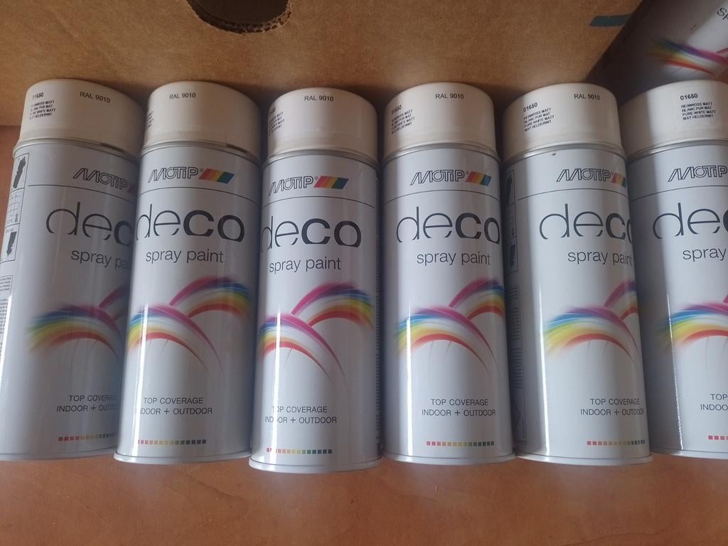 Helderwit hoogglans RAL 9010, Motip spuitbus 400 ml., Ophalen of Verzenden