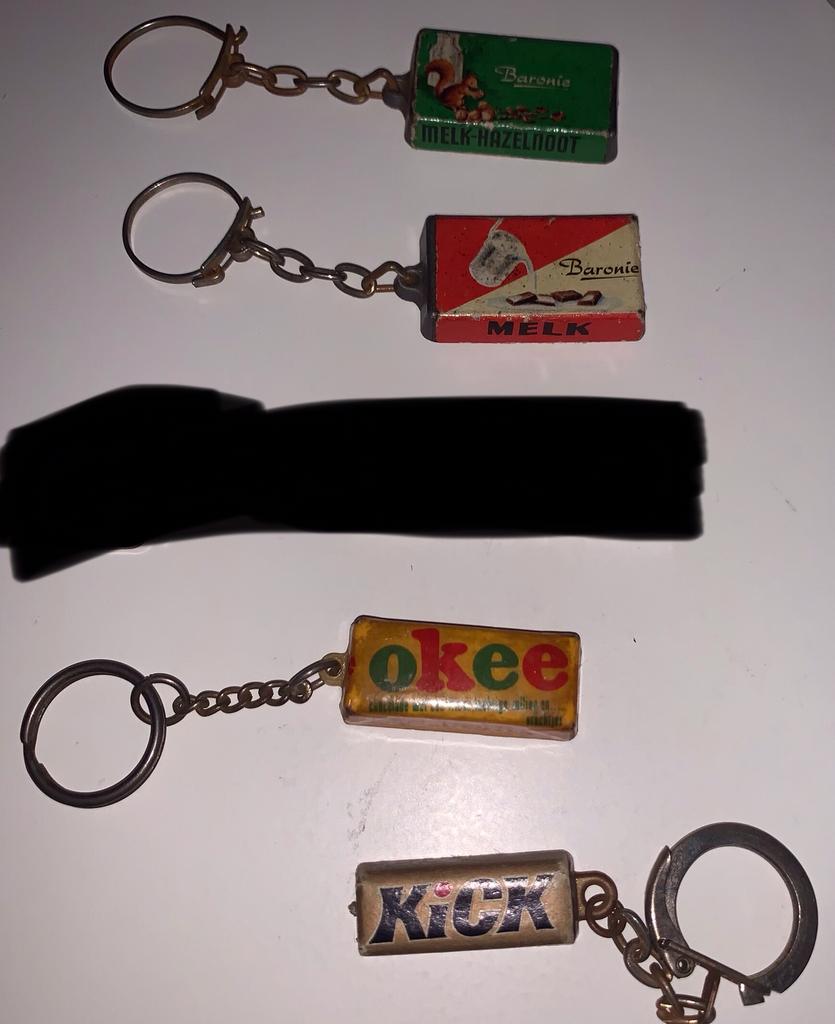 Vintage sleutelhanger, baronie, klok, okee, Ophalen of Verzenden, Zo goed als nieuw